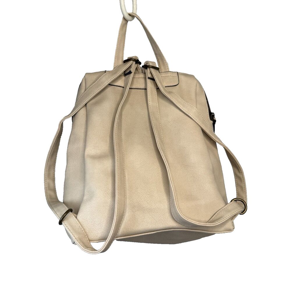 Time And Tru 12” Inch Vegan Leather Mini Backpack Brand New - Bone Beige - Picture 2 of 12